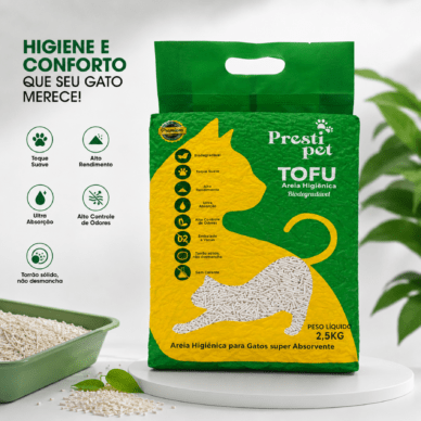 Areia Higiênica de Tofu Presti Pet 2,5kg