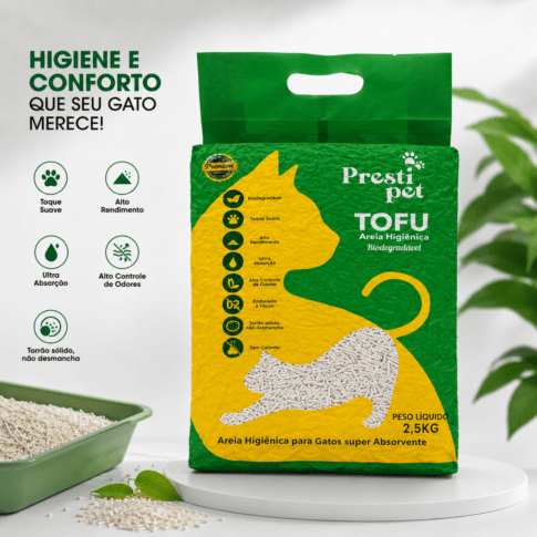 Areia Higiênica de Tofu Presti Pet 2,5kg
