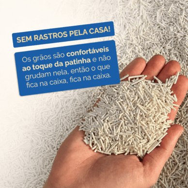 Areia de tofu Prestipet 100% natural e biodegradável, descartável no vaso sanitário