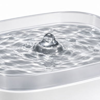 Bebedouro automático Netuno PrestiPet com fluxo contínuo de água, disponível em branco e preto