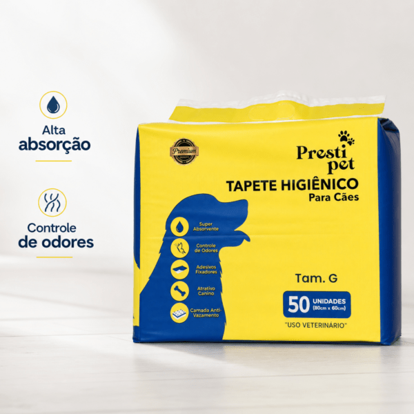Tapete Higiênico Presti Pet 80x60 50 unidades Para Cães