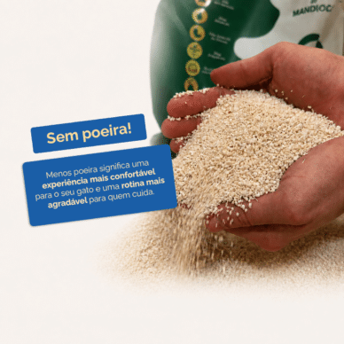 Areia de mandioca Prestipet biodegradável, sem corantes e sem fragrância, para gatos sensíveis