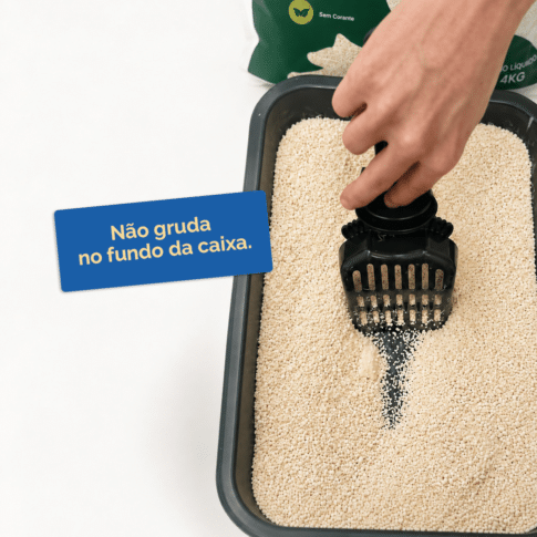 Areia de mandioca Prestipet biodegradável, sem corantes e sem fragrância, para gatos sensíveis
