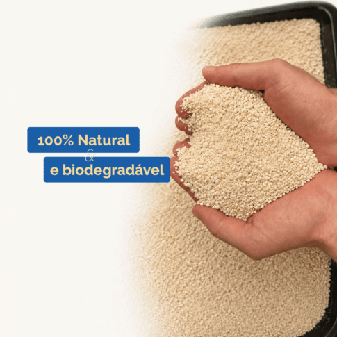 Areia de mandioca Prestipet biodegradável, sem corantes e sem fragrância, para gatos sensíveis