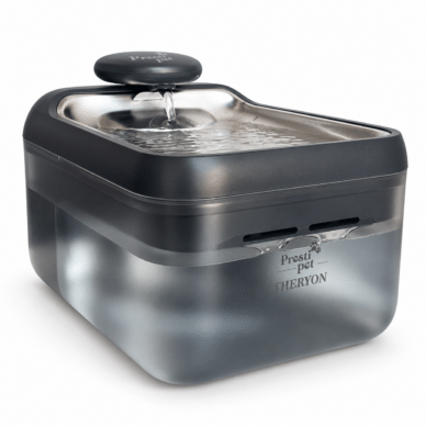 Bebedouro automático Theryon PrestiPet Premium para cães e gatos, nas cores branco e preto