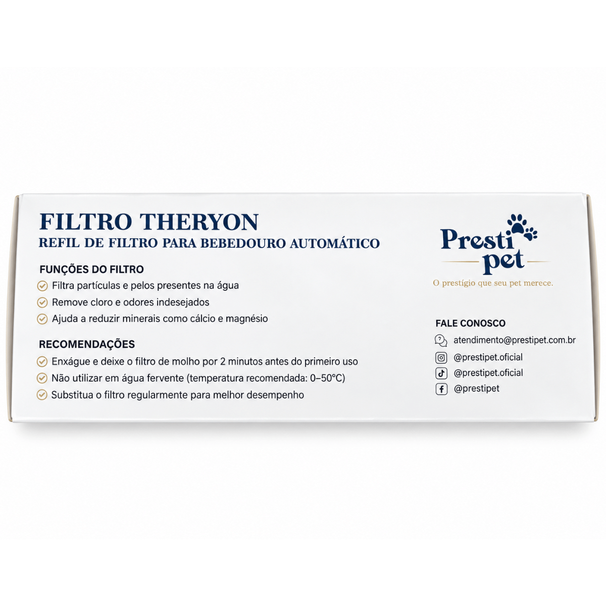 Bebedouro automático Theryon PrestiPet Premium para cães e gatos, nas cores branco e preto