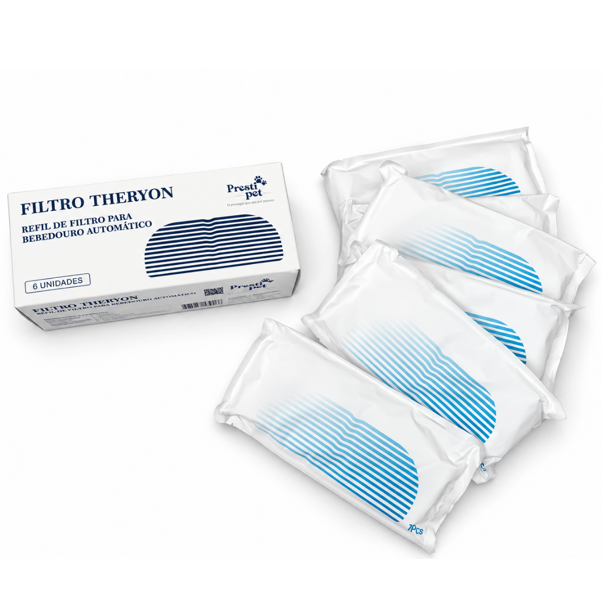 Bebedouro automático Theryon PrestiPet Premium para cães e gatos, nas cores branco e preto