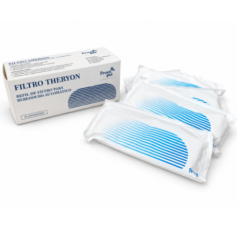 Bebedouro automático Theryon PrestiPet Premium para cães e gatos, nas cores branco e preto