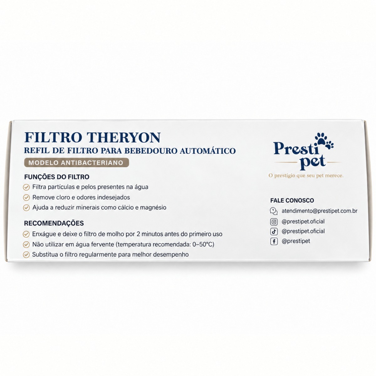 Bebedouro automático Theryon PrestiPet Premium para cães e gatos, nas cores branco e preto